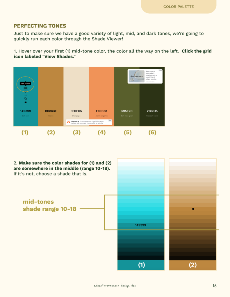 perfecting color tones instructions