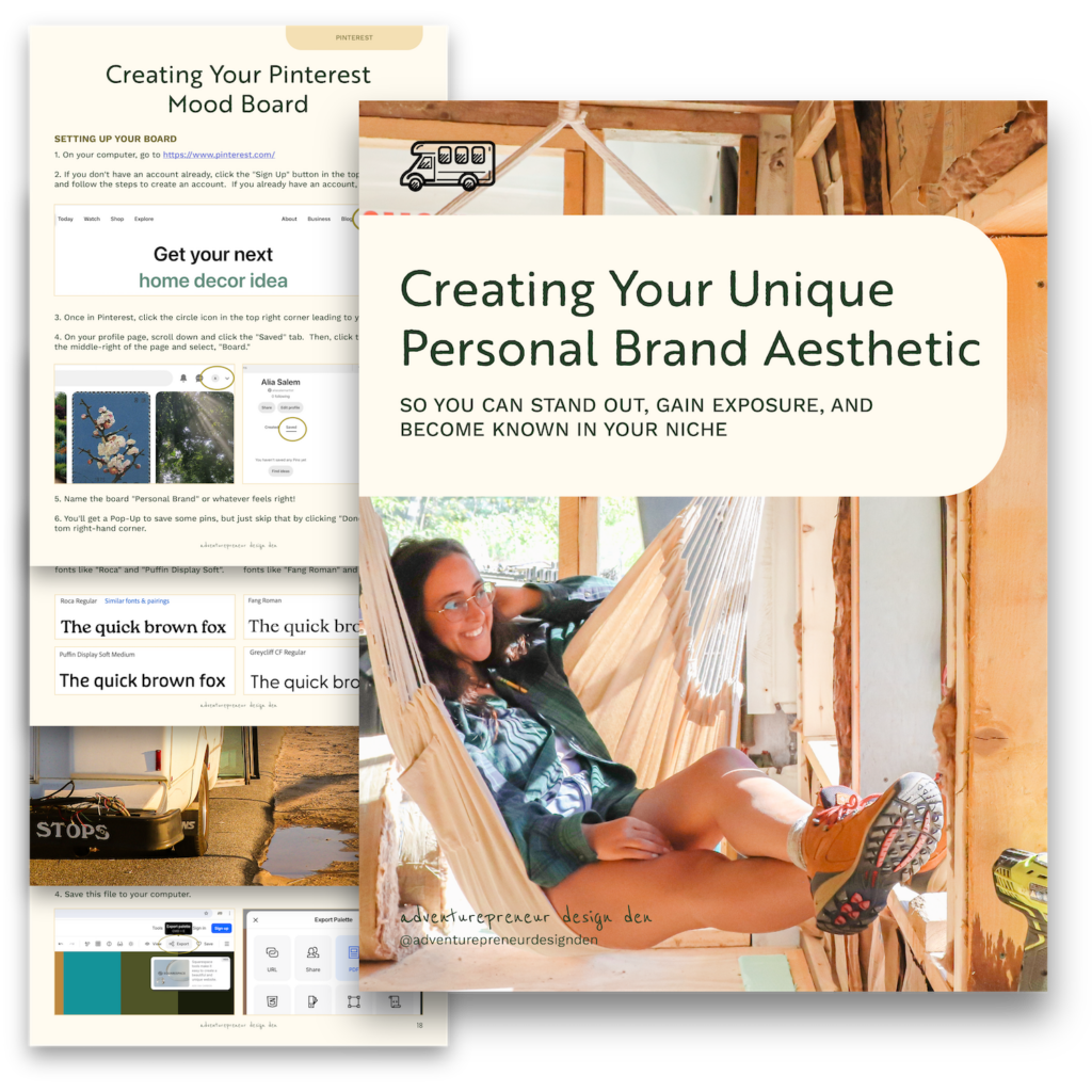 graphic for "Creating Your Unique Personal Brand Aesthetic" guide